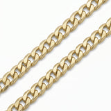 Pulso barbado El Rey Joyero de oro laminado 18k con eslabones de 7mm de ancho y acabado brillante