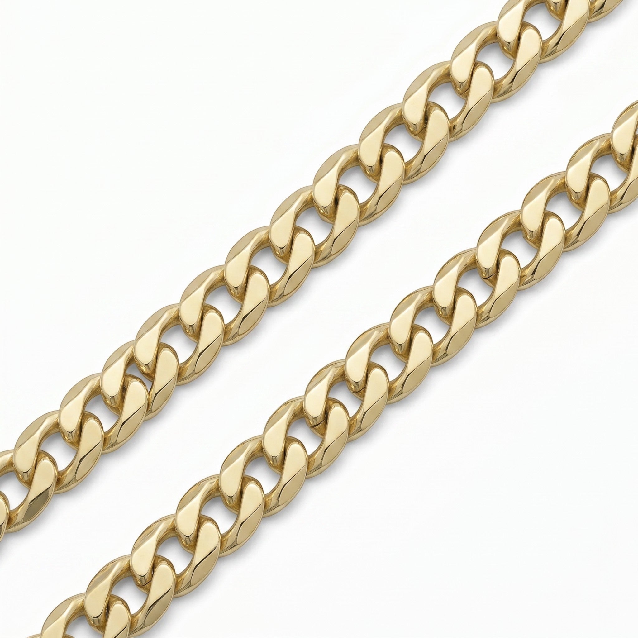 Pulso barbado El Rey Joyero de oro laminado 18k con eslabones de 7mm de ancho y acabado brillante