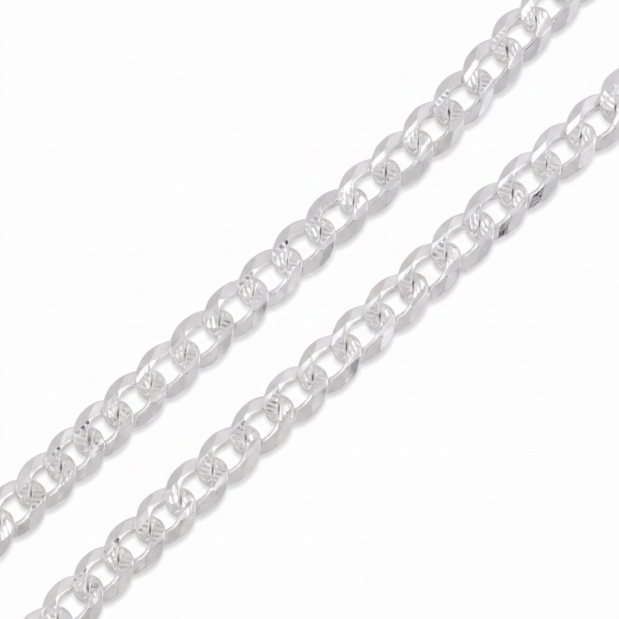 Pulso barbado de 6mm en plata .925 de El Rey Joyero con eslabones sólidos y acabado brillante