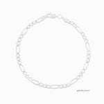 Pulso Cartier de 4mm en plata .925 de El Rey Joyero con eslabones sólidos y acabado brillante