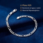 Pulso Cartier de 4mm en plata .925 de El Rey Joyero sobre fondo azul, diseño italiano sólido y duradero.
