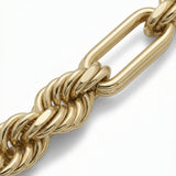 Pulso Fígaro grueso de El Rey Joyero en oro laminado 18k con eslabones brillantes y diseño clásico de alta calidad.