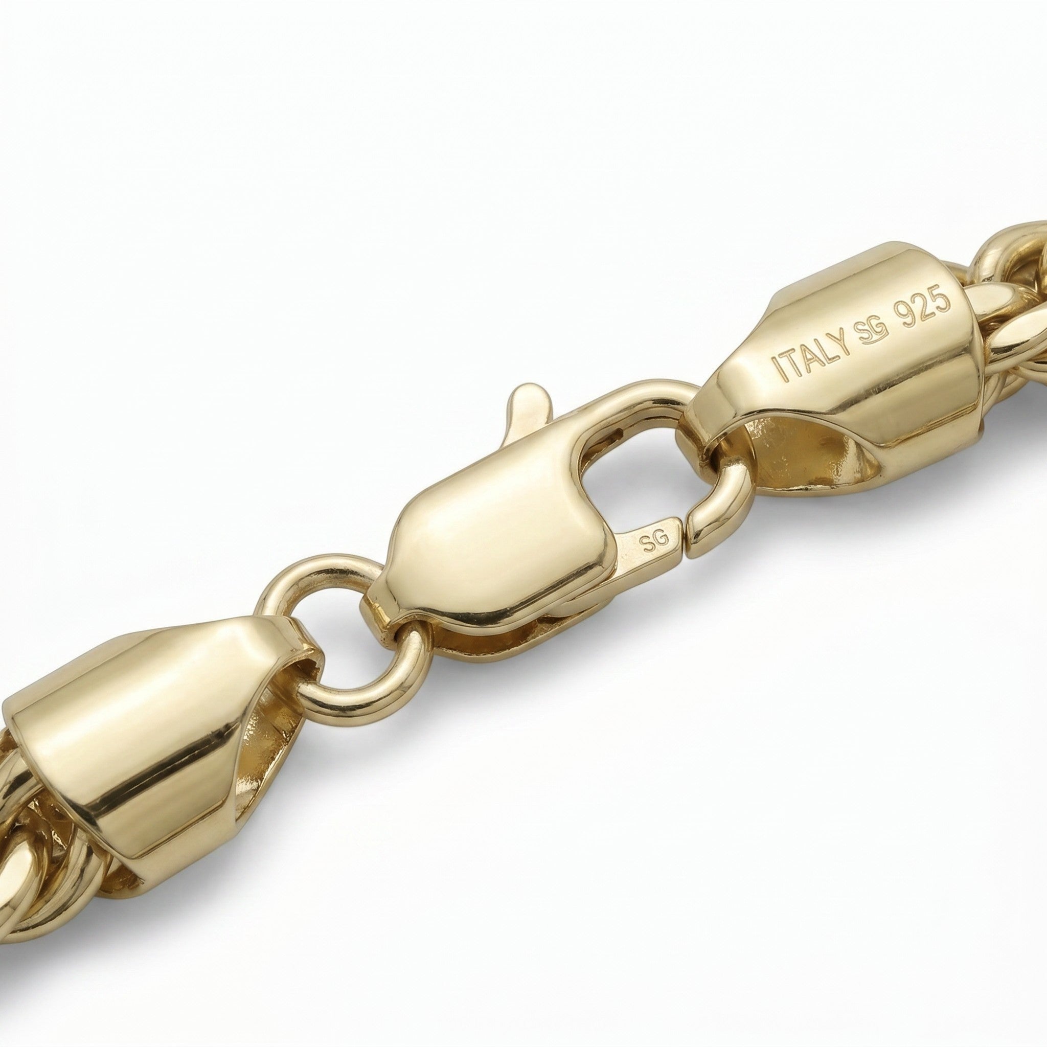 Pulso Fígaro Grueso de El Rey Joyero en oro laminado 18k con broche de perico y sello de autenticidad italiano