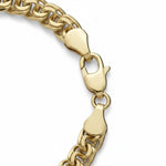 Pulso tejido chino de El Rey Joyero en oro laminado 18k con eslabones gruesos y broche de perico seguro