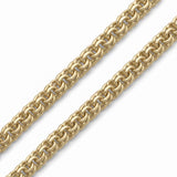 Pulso tejido chino de oro laminado 18k de El Rey Joyero con eslabones entrelazados de 5 mm de ancho.