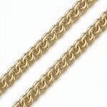 Pulso tejido chino grueso de 8mm en oro laminado 18k de El Rey Joyero con eslabones entrelazados brillantes