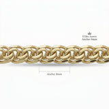 Pulso tejido chino de 8mm en oro laminado 18k de El Rey Joyero con eslabones brillantes y diseño robusto.