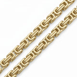 Pulso tejido romano de El Rey Joyero en oro laminado 18k con eslabones bizantinos de 6 mm de ancho.
