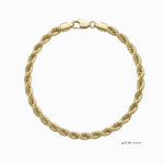 Pulso torzal delgado de 5 mm en oro laminado 18k de El Rey Joyero con eslabones trenzados y broche de perico.