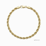 Pulso torzal delgado de 5 mm en oro laminado 18k de El Rey Joyero con eslabones trenzados y broche de perico.
