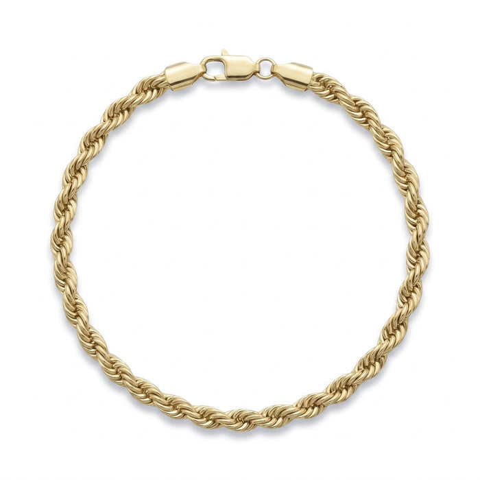 Pulso torzal delgado de El Rey Joyero en oro laminado 18k con eslabones trenzados y broche de perico.