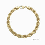 Pulso torzal grueso de 8mm en oro laminado 18k con eslabones trenzados y broche de El Rey Joyero
