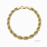 Pulso torzal grueso de 8mm en oro laminado 18k con eslabones trenzados y broche de El Rey Joyero