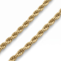 Set de cadena y pulsera torzal delgado en oro laminado 18k de El Rey Joyero con acabado brillante