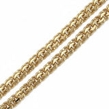 Set de cadena y pulsera tejido chino en oro laminado 18k de El Rey Joyero con acabado brillante y diseño entrelazado